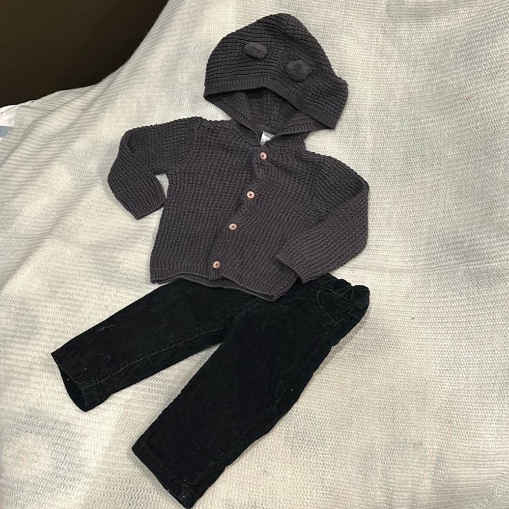Carters Dog Ear Sweater Jacket and Pants